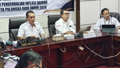 Wakil Wali Kota Palangka Raya, Achmad Zaini, saat memimpin rapat yang digelar di ruang rapat Peteng Karuhei 1, Kantor Wali Kota Palangka Raya