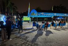 Suasana kemeriahan Nobar Kebangsaan Piala Dunia 2026 – Bola Gembira inisiasi Kodam XXII/Tambun Bungai