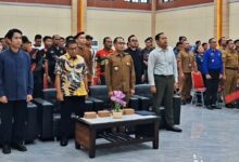 Wali Kota Palangka Raya Fairid Naparin saat menghadiri Sosialisasi Program dan Manfaat BPJS Ketenagakerjaan bersama Forum Relawan Pemadam Kebakaran dan Pertolongan