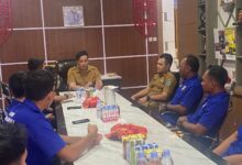 Bupati Lamandau Rizky Aditya Putra, menerima audiensi bersama KNPI Lamandau, di Aula Setda Lamandau