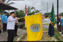 Suasana Pawai Gema Hijriah dalam rangka meriahkan peringatan 1 Muharram 1448 H, di Lapangan Kartawana Kota Nanga Bulik