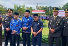 Ketua DPRD Kota Palangka Raya, Subandi, seusai mengikuti Upacara gabungan di halaman Kantor Wali Kota Palangka Raya