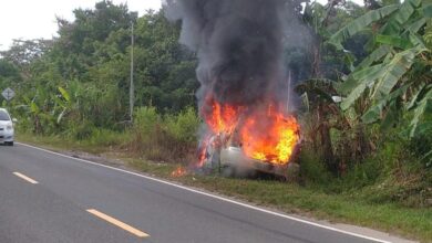 Mobil Misterius yang Lama Terparkir di Trans Kalimantan Ludes Terbakar