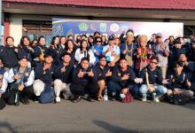‎Kontingen Pesta Paduan Suara Gerejawi (Pesparawi) Nasional XIV Provinsi Kalimantan Tengah saat tiba di Bandara Rendani, Manokwari