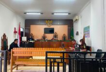 Suasana sidang praperadilan di Pengadilan Negeri Palangka Raya