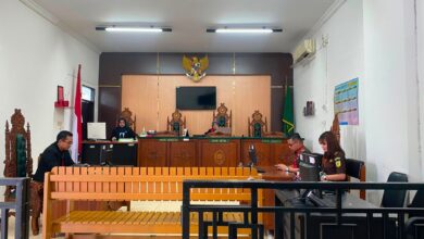Suasana sidang praperadilan di Pengadilan Negeri Palangka Raya