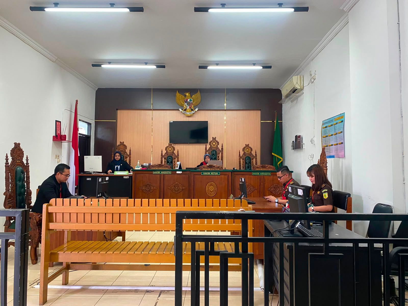 Suasana sidang praperadilan di Pengadilan Negeri Palangka Raya