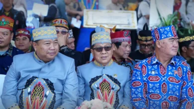 Ketua DPRD Kota Palangka Raya Subandi saat menghadiri perayaan HUT ke-69 Kota Palangka Raya di halaman Kantor Wali Kota