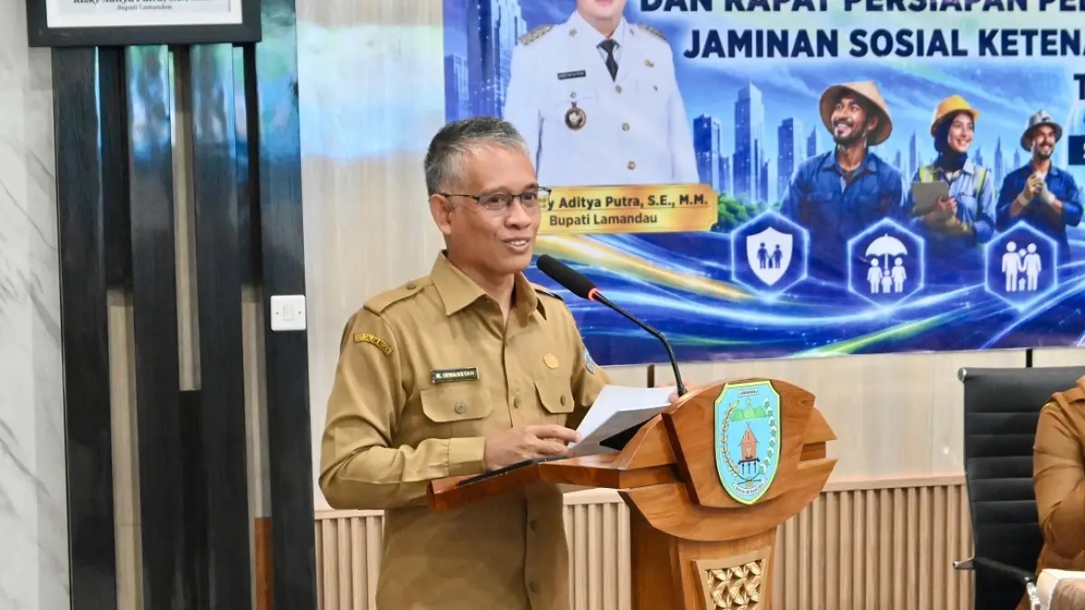 Sekretaris Daerah Lamandau, M Irwansyah, membuka kegiatan Diseminasi Instruksi Bupati Tahun 2026 di Aula Sekretariat Daerah Lamandau