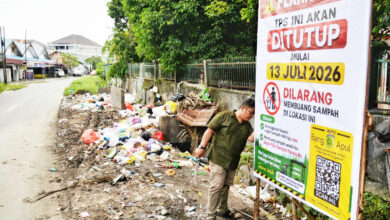 Tempat pembuangan sampah (TPS) di Jalan Lawu Kota Palangka Raya, Kamis (9/7).