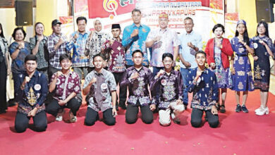 Wakil Bupati Kapuas Dodo berfoto bersama jajaran PD, dewan juri, dan peserta Audisi Gita Bahana Nusantara (GBN) Tingkat Kabupaten Kapuas Tahun 2026.