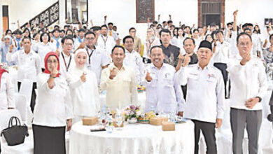 Wali Kota Palangka Raya Fairid Naparin saat giat Musyawarah Kota (Muskot) VIII PMI Kota Palangka Raya di Aula Rumah Jabatan Wali Kota