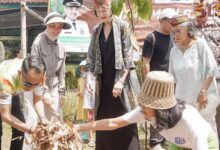 Wali Kota Palangka Raya Fairid Naparin bersama Ketua TP PKK Avina Fairid Naparin, Wakil Wali Kota Achmad Zaini, dan Ketua GOW Merty Ilona Achmad Zaini menghadiri penanaman 6.900 pohon dan pembukaan Bukit Batu Festival di Muhammad Subuh Center (MSC)