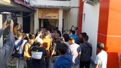 Jasad korban saat tiba di RS Bhayangkara