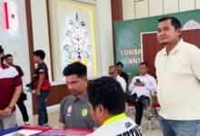 ‎Ketua Pengprov ORADO Kalteng, Rusdi saat menyaksikan turnamen ORADO yang di gelar dalam Rangka Memeriahkan HUT ke-1 Kodam XXII/TB