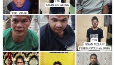 9 tersangka yang berhasil diamankan aparat kepolisian. FOTO: IST
