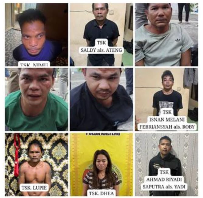 9 tersangka yang berhasil diamankan aparat kepolisian. FOTO: IST