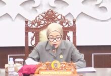 Wakil Ketua I DPRD Kalteng, Riska Agustin saat memimpin rapat.