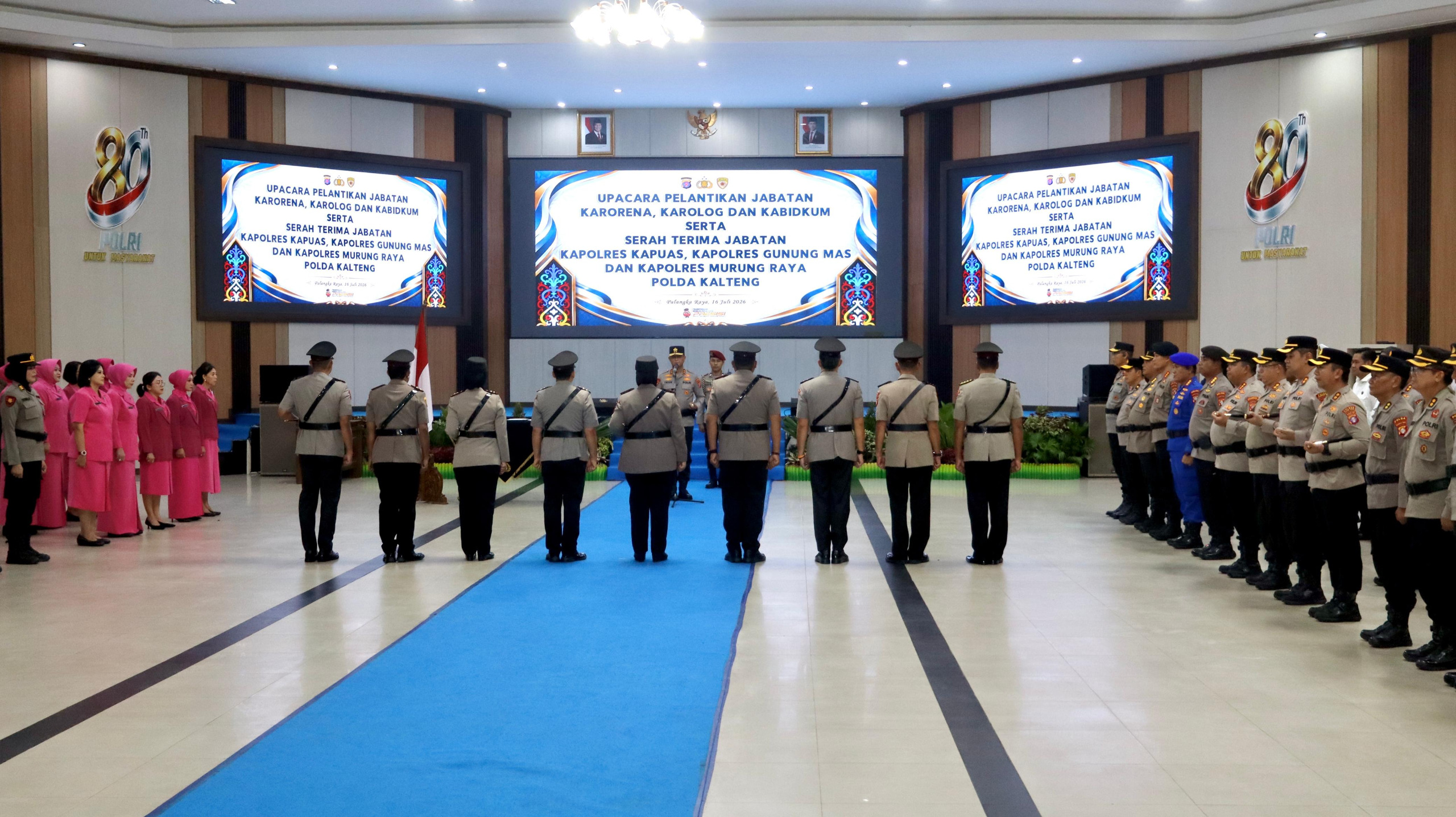 Sertijab yang berlangsung di Gedung Graha Bhayangkara Mapolda Kalteng