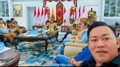 Ketua MPC Pemuda Pancasila Palangka Raya, Bush Valentino saat memgikuti audensi bersama GDAN bersama Gubernur Kalteng, H. Agustiar Sabran