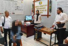 Terduga pelaku yang hendak menyelundupkan sabu ke dalam Lapas Sampit,