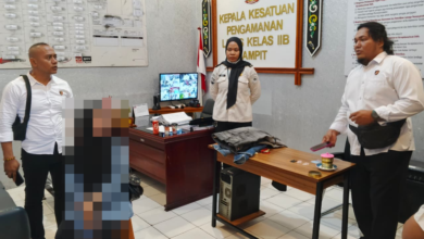 Terduga pelaku yang hendak menyelundupkan sabu ke dalam Lapas Sampit,