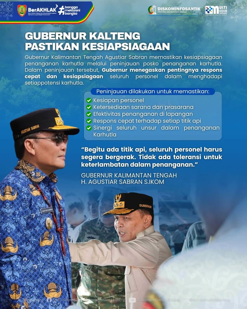 ‎Gubernur Kalteng, H. Agustiar Sabran