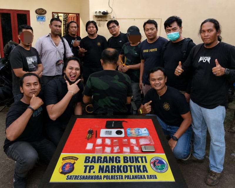 Pengedar sabu yang berhasil diamankan oleh jajaran Satresnarkoba Polresta Palangka Raya