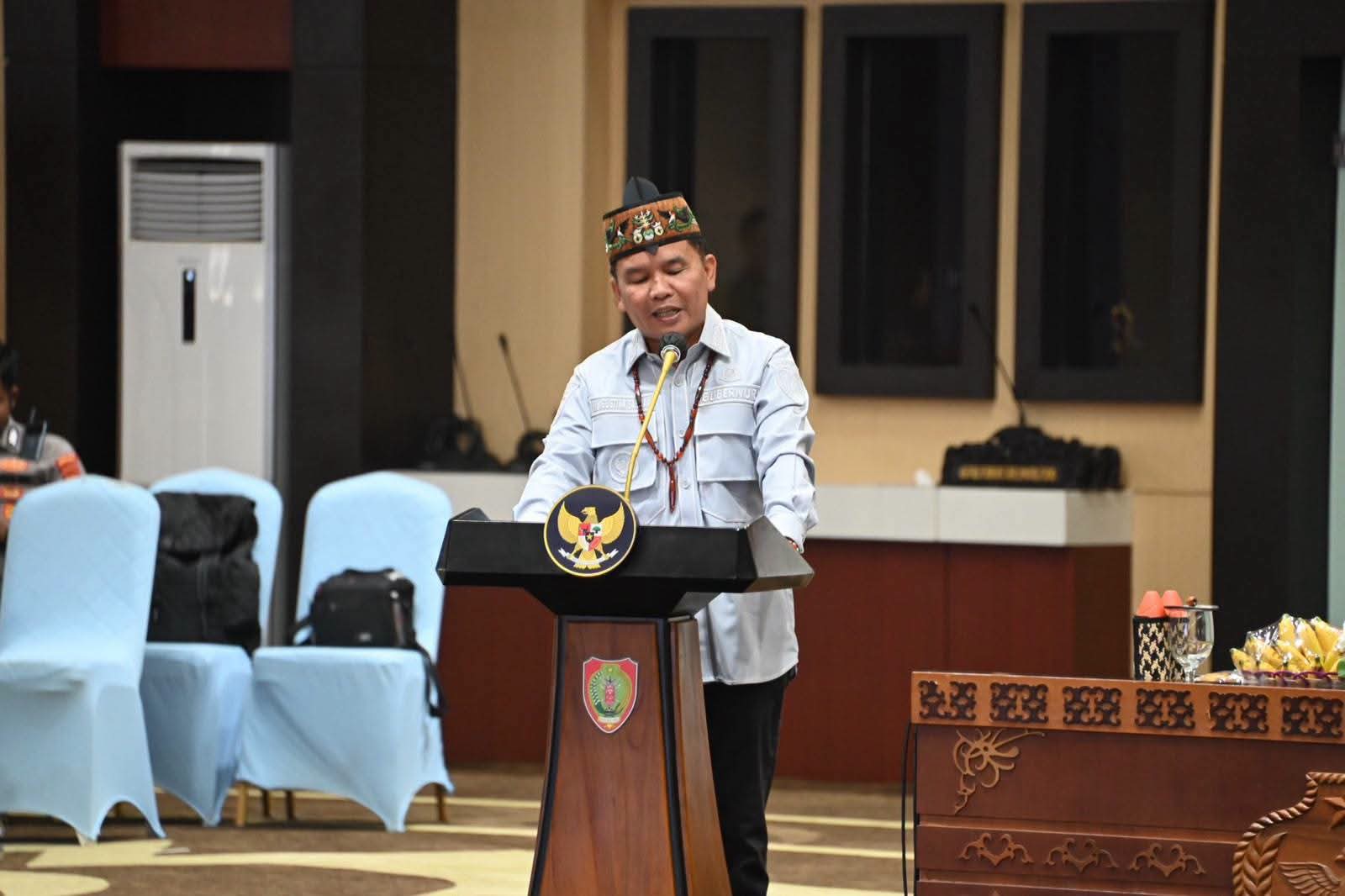‎Gubernur Kalteng, H. Agustiar Sabran saat menyampaikan sambutan dalam kegiatan rakor bersama BNPB RI,